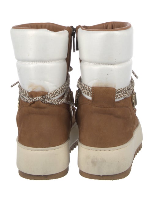 Aquatalia Leather Colorblock Pattern Lace-Up Boots