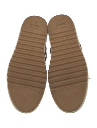 Aquatalia Leather Colorblock Pattern Lace-Up Boots