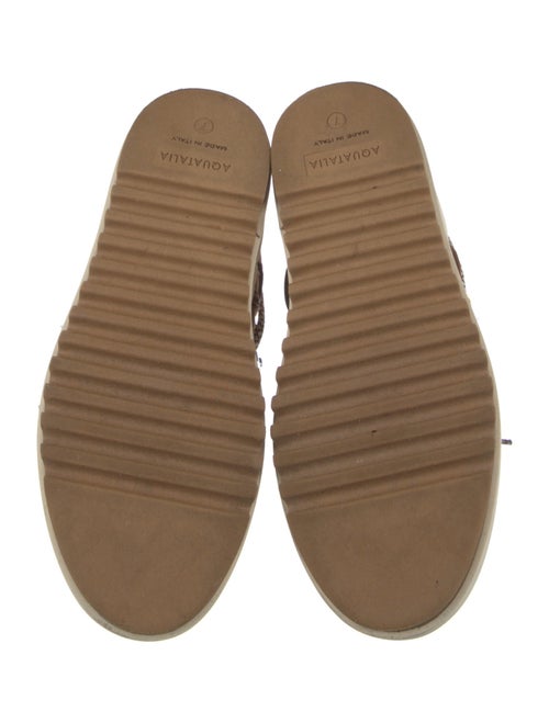 Aquatalia Leather Colorblock Pattern Lace-Up Boots