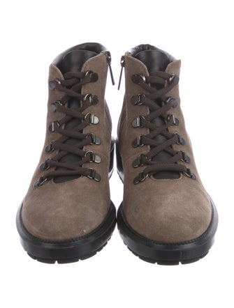 Aquatalia Suede Printed Lace-Up Boots