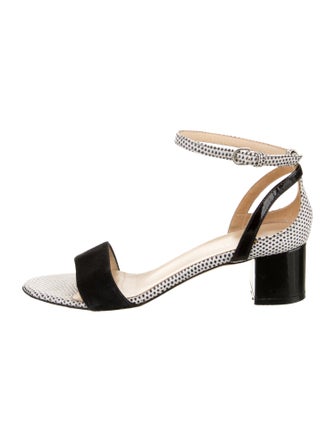 Aquatalia Suede Animal Print Sandals