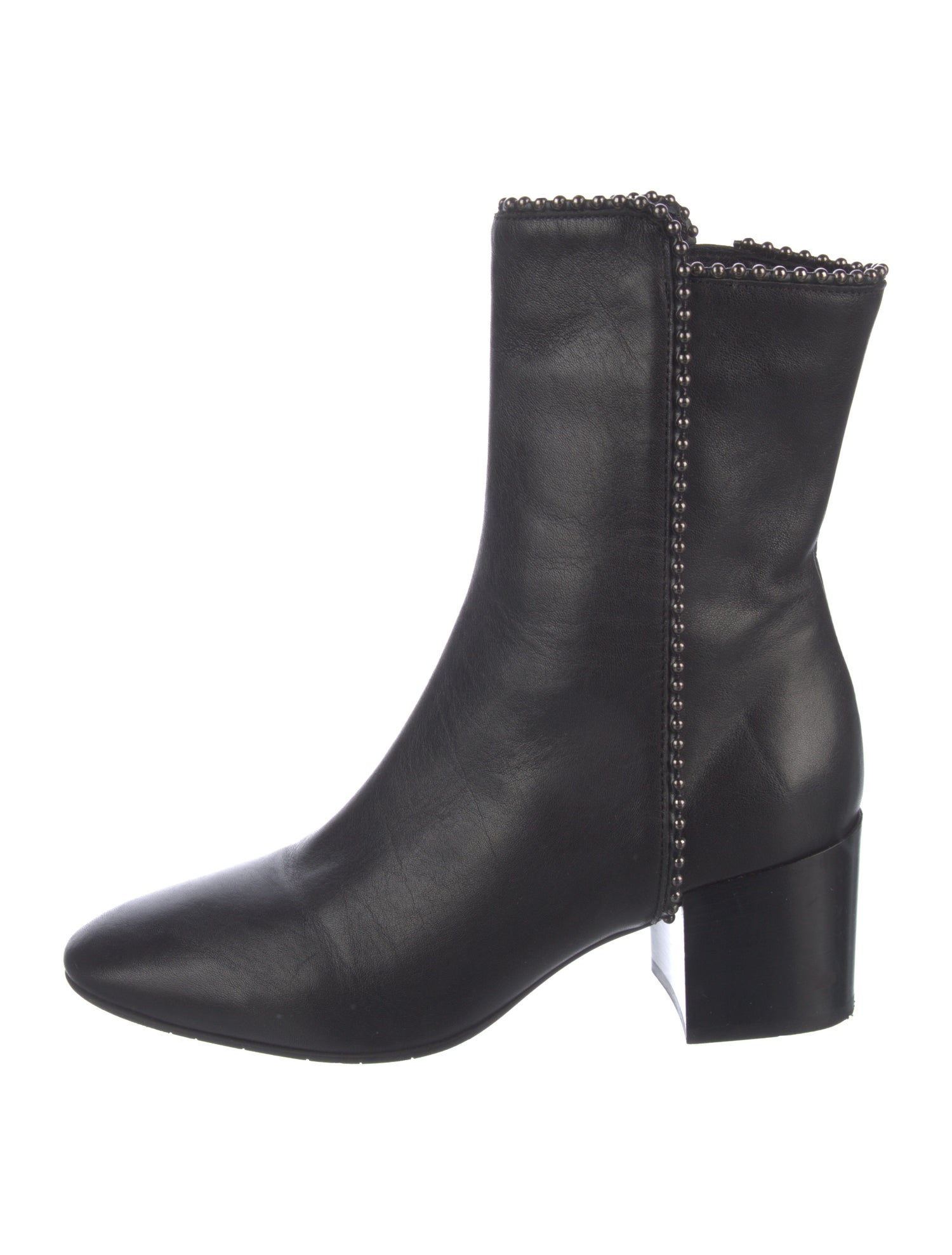 Aquatalia Leather Studded Accents Boots