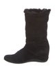Aquatalia Suede Faux Fur Trim Boots