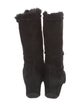 Aquatalia Suede Faux Fur Trim Boots