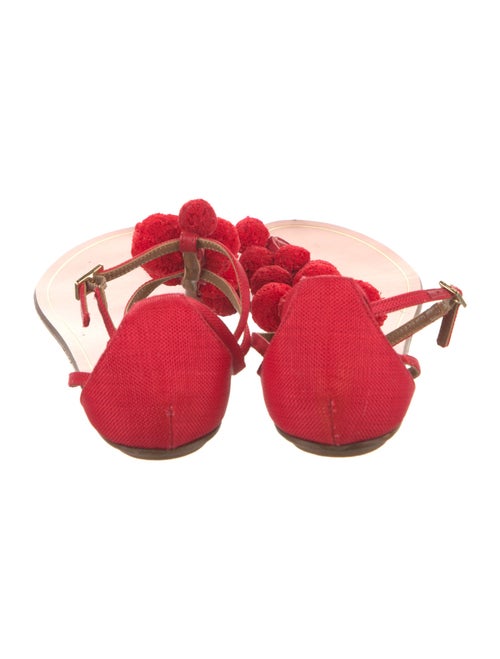 Aquazzura Canvas Pom-Pom Embellishments Flats