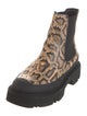 Aquatalia Leather Animal Print Combat Boots