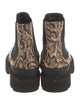 Aquatalia Leather Animal Print Combat Boots