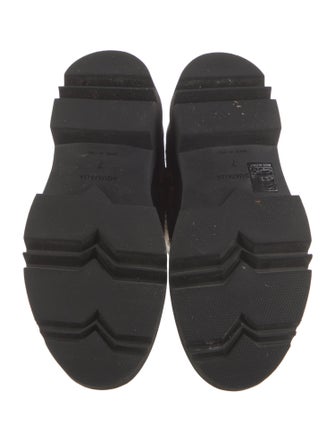 Aquatalia Leather Animal Print Combat Boots