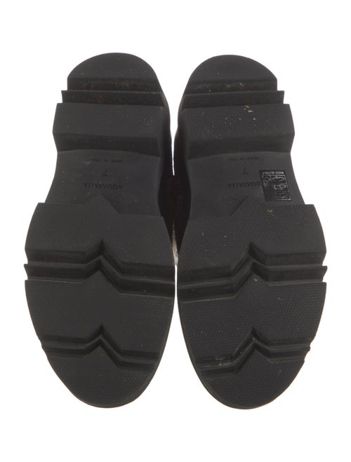 Aquatalia Leather Animal Print Combat Boots