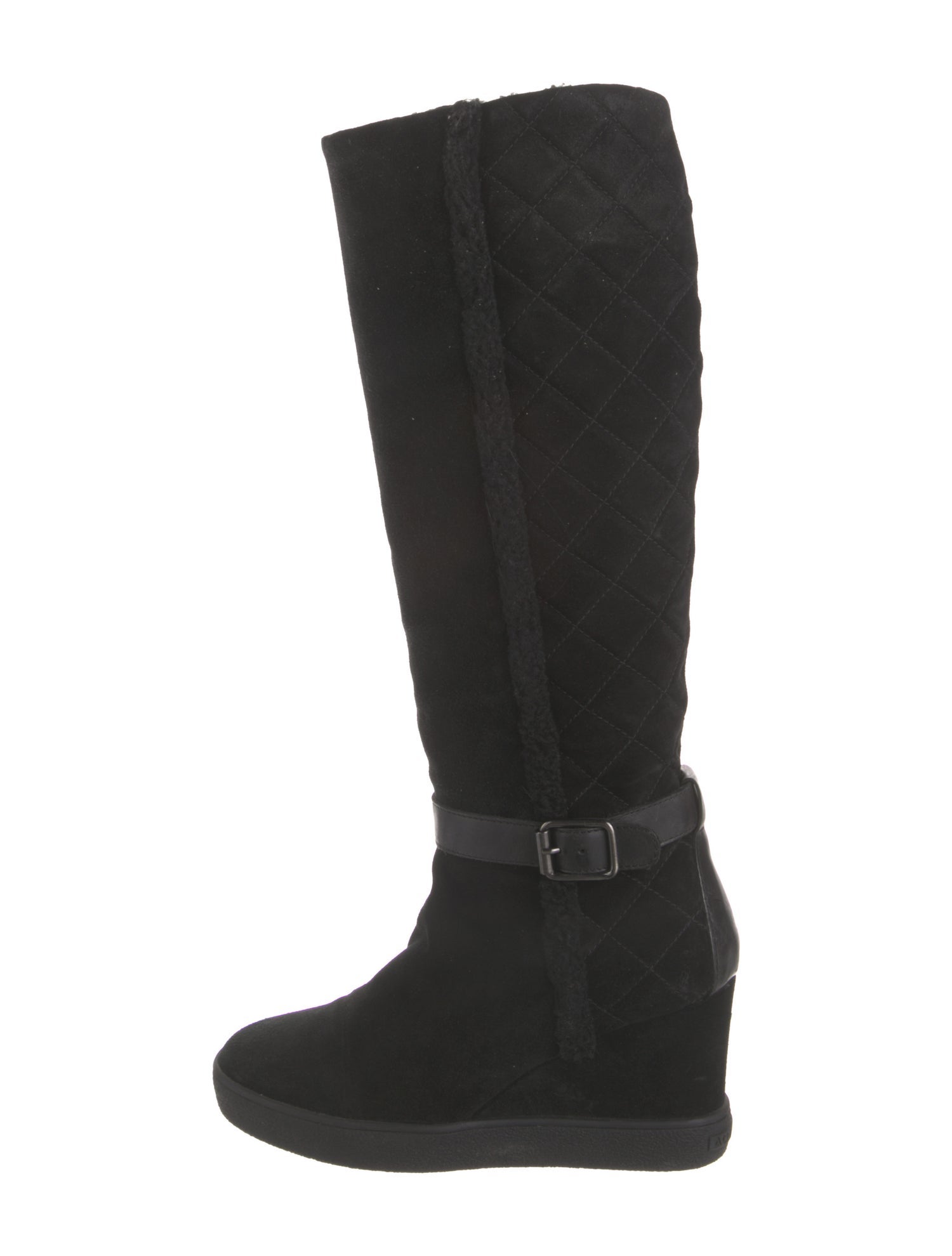 Aquatalia Quilted Pattern Suede Rain Boots