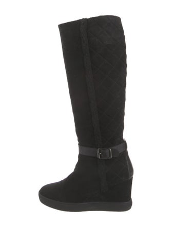 Aquatalia Quilted Pattern Suede Rain Boots
