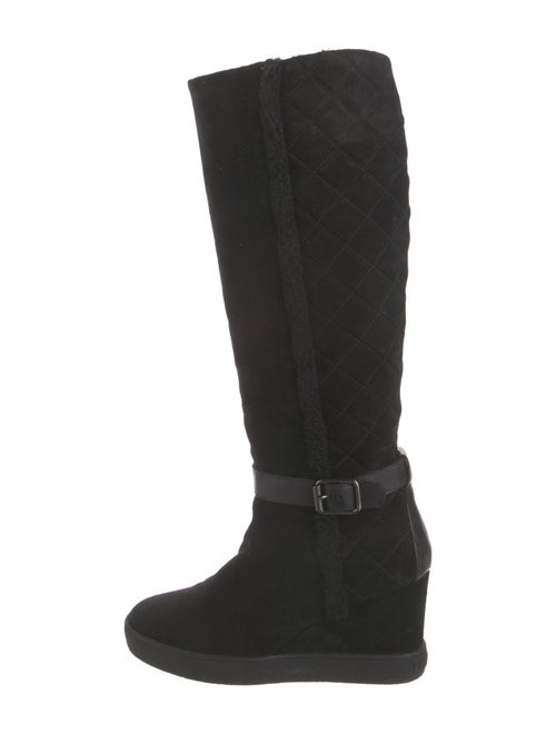 Aquatalia Quilted Pattern Suede Rain Boots