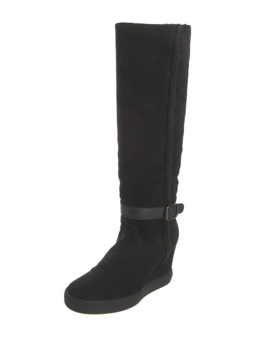 Aquatalia Quilted Pattern Suede Rain Boots