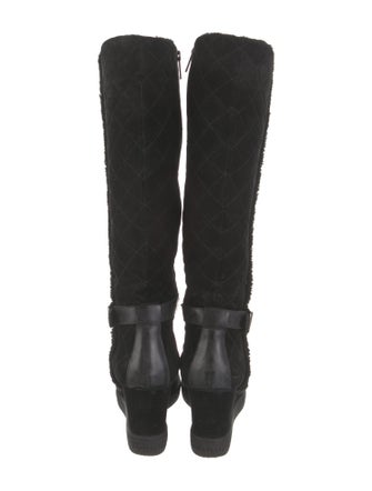 Aquatalia Quilted Pattern Suede Rain Boots