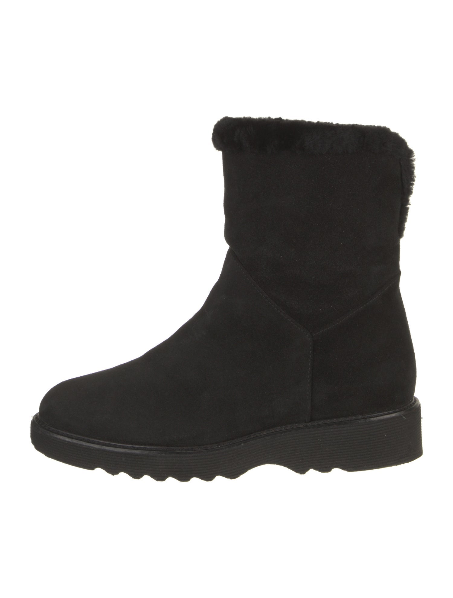 Aquatalia Suede Faux Fur Trim Boots
