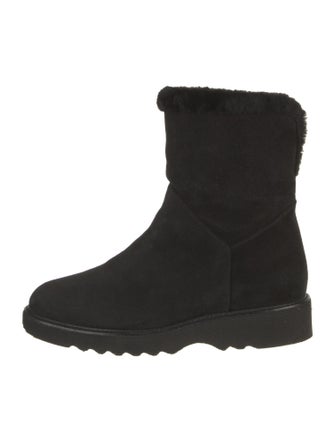 Aquatalia Suede Faux Fur Trim Boots