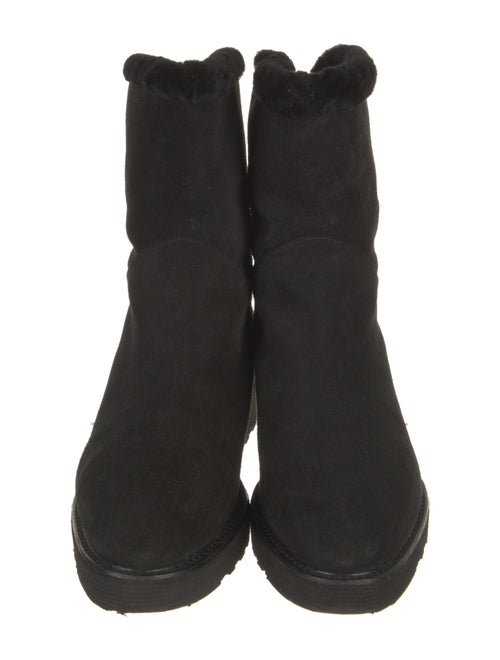 Aquatalia Suede Faux Fur Trim Boots