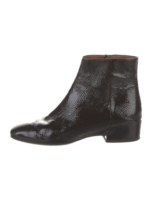 Aquatalia Patent Leather Animal Print Boots