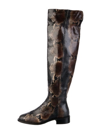 Aquatalia Snakeskin Animal Print Boots