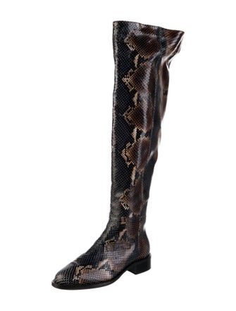 Aquatalia Snakeskin Animal Print Boots