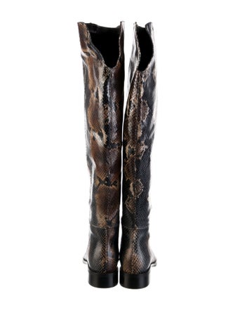 Aquatalia Snakeskin Animal Print Boots