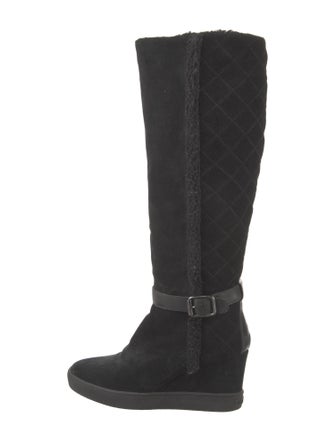 Aquatalia Quilted Pattern Suede Boots