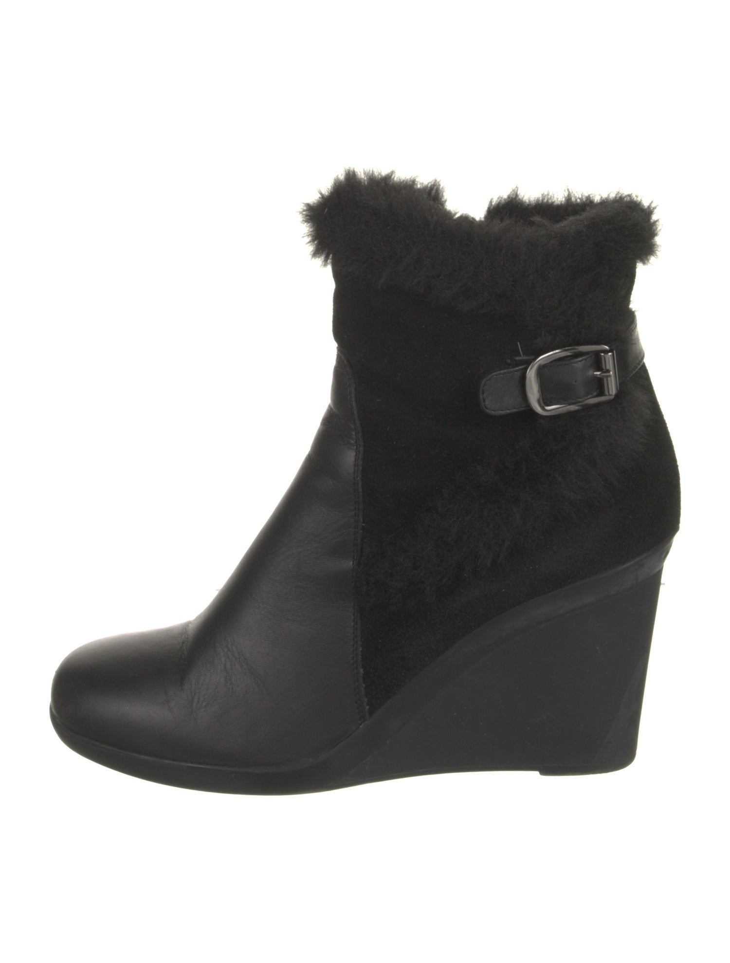Aquatalia Leather Fur Trim Boots