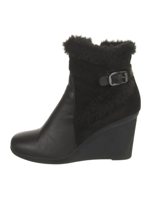 Aquatalia Leather Fur Trim Boots