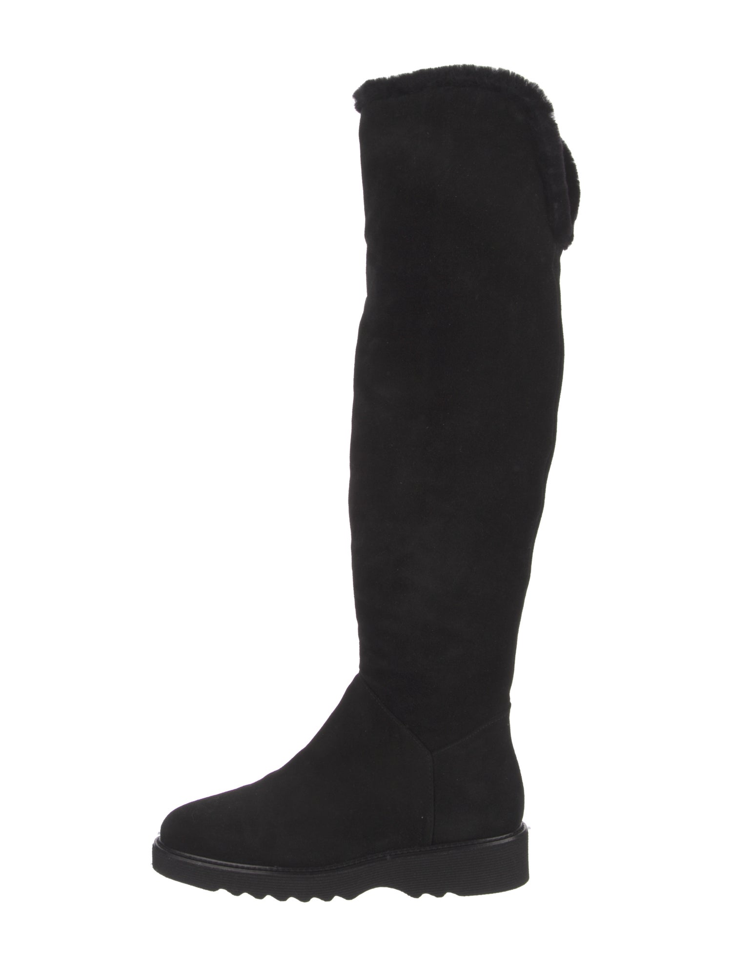 Aquatalia Suede Faux Fur Trim Boots
