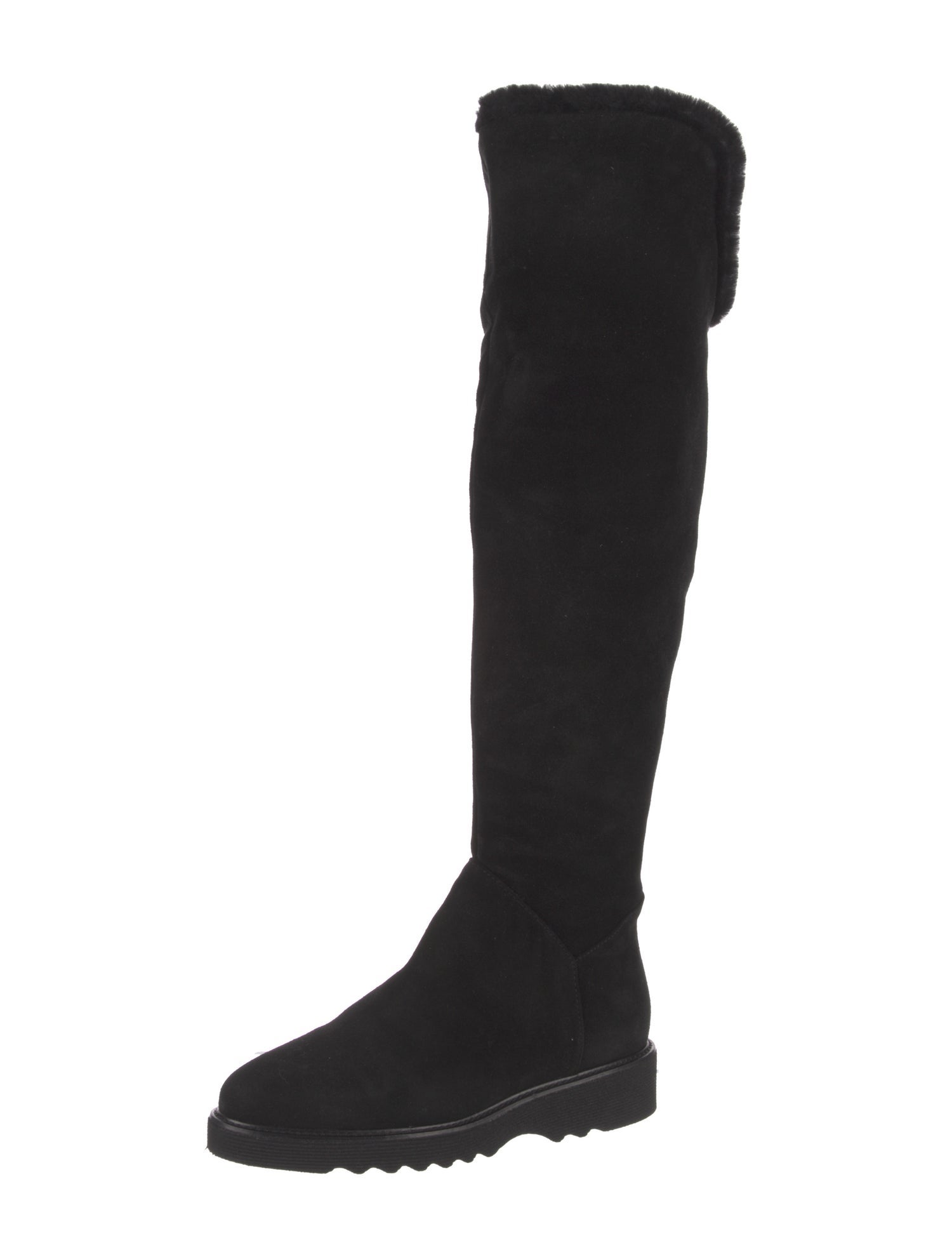 Aquatalia Suede Faux Fur Trim Boots