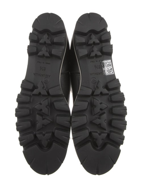 Aquatalia Leather Fur Trim Riding Boots