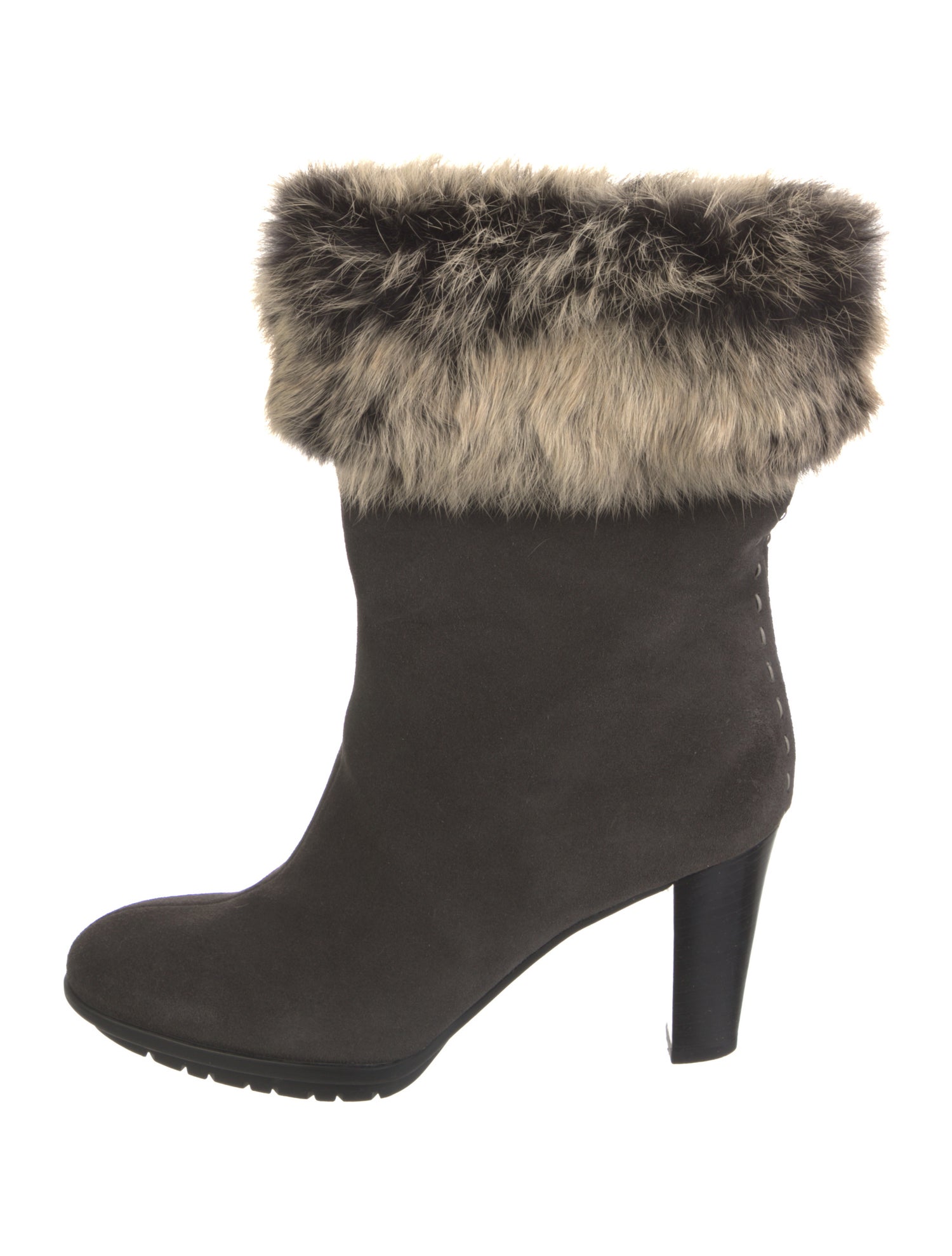Aquatalia Suede Fur Trim Boots