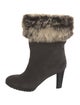 Aquatalia Suede Fur Trim Boots
