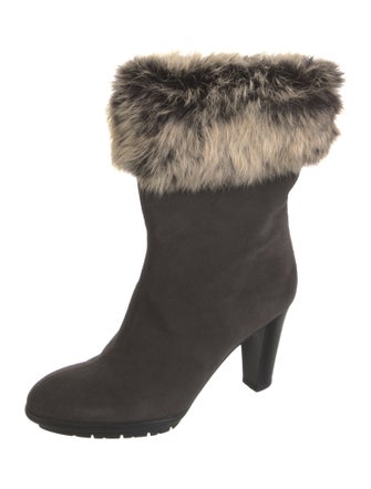 Aquatalia Suede Fur Trim Boots
