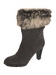 Aquatalia Suede Fur Trim Boots