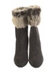 Aquatalia Suede Fur Trim Boots