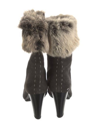 Aquatalia Suede Fur Trim Boots