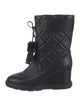 Aquatalia Leather Tassel Accents Lace-Up Boots