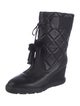 Aquatalia Leather Tassel Accents Lace-Up Boots