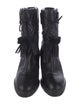 Aquatalia Leather Tassel Accents Lace-Up Boots