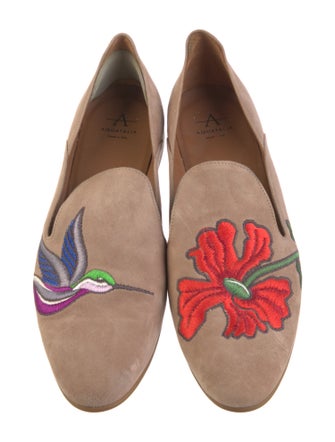 Aquatalia Suede Graphic Print Loafers