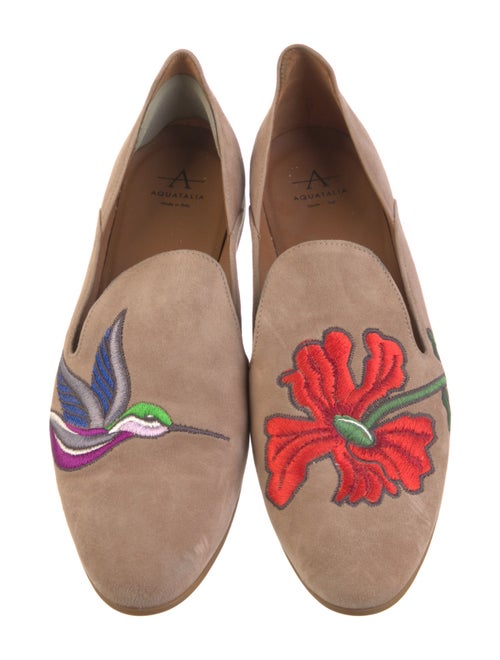 Aquatalia Suede Graphic Print Loafers