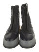 Aquatalia Leather Colorblock Pattern Combat Boots