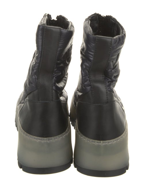 Aquatalia Leather Colorblock Pattern Combat Boots
