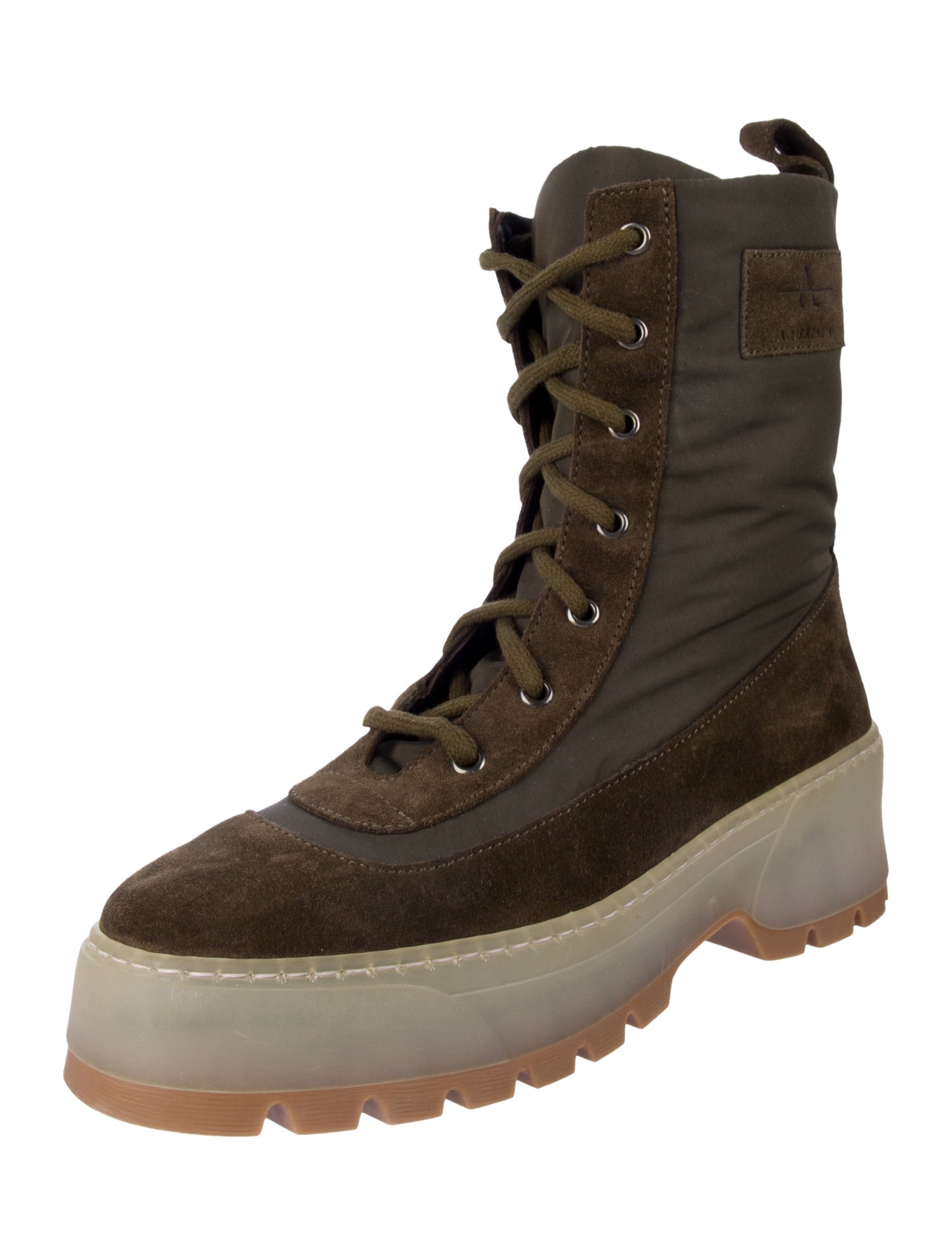 Aquatalia Suede Colorblock Pattern Combat Boots