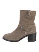 Aquatalia Quilted Pattern Suede Moto Boots