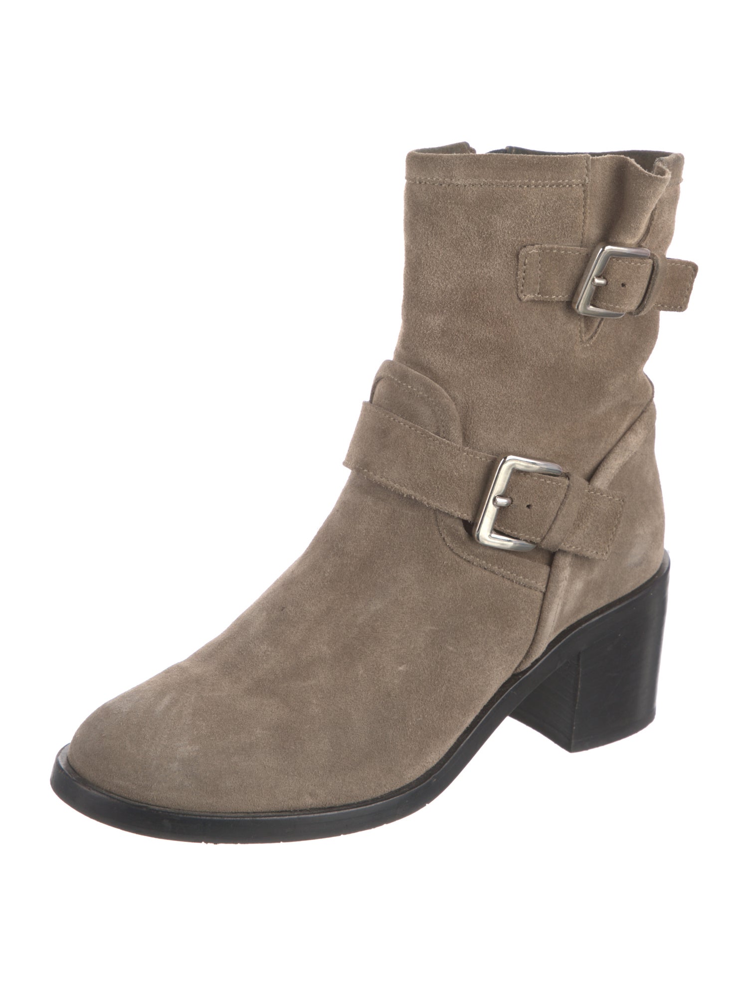 Aquatalia Quilted Pattern Suede Moto Boots