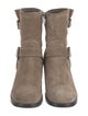 Aquatalia Quilted Pattern Suede Moto Boots