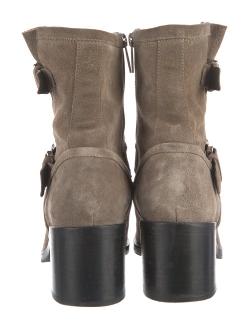 Aquatalia Quilted Pattern Suede Moto Boots