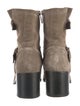 Aquatalia Quilted Pattern Suede Moto Boots